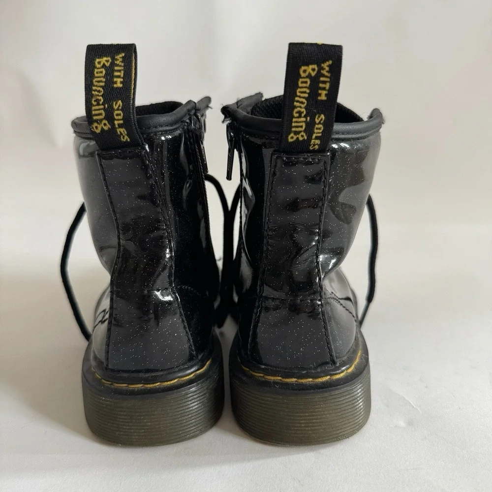 Dr. Martens Kids Black 1460 Glitter J Boots 1 Combat Boots Punk Rocker Celestial